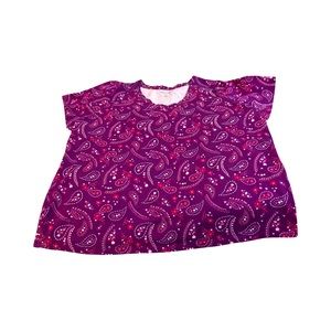 🌷Purple T-shirt with Magenta and White Flowers